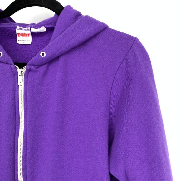 American Apparel F497 Full Zip Hoodie Sweatshirt Womens Sz Small Purple - Picture 3 of 6